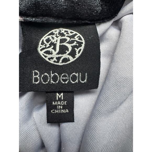 Bobeau Floral Velvet Like Long Sleeve Dress | Black Gold Rose Print | Size M - Picture 5 of 6